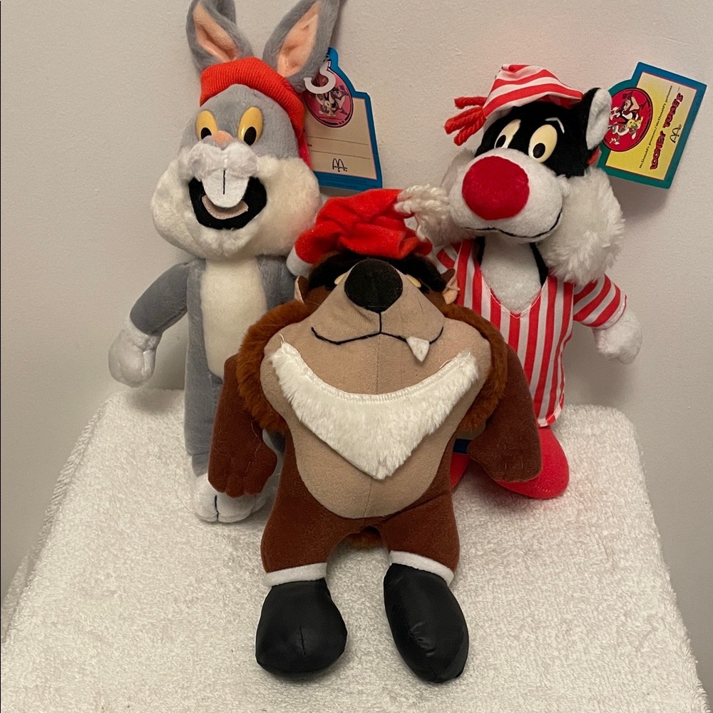 1990’s McDonald's x Looney Tunes  Bugs Bunny, Sylvester & Taz Stuffed Toys